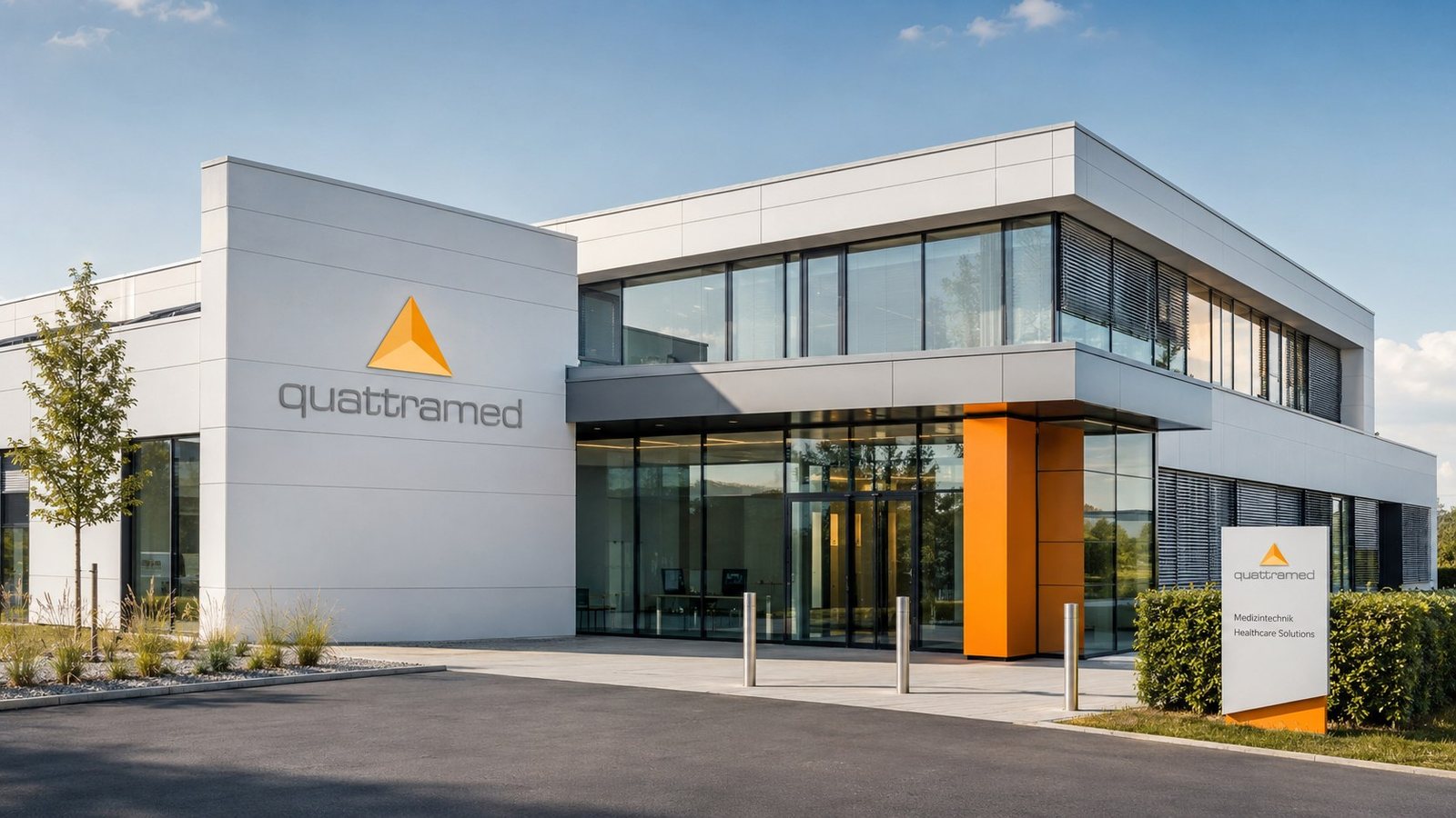 Visualisierung des künftigen Firmensitzes von quattramed in Neunkirchen